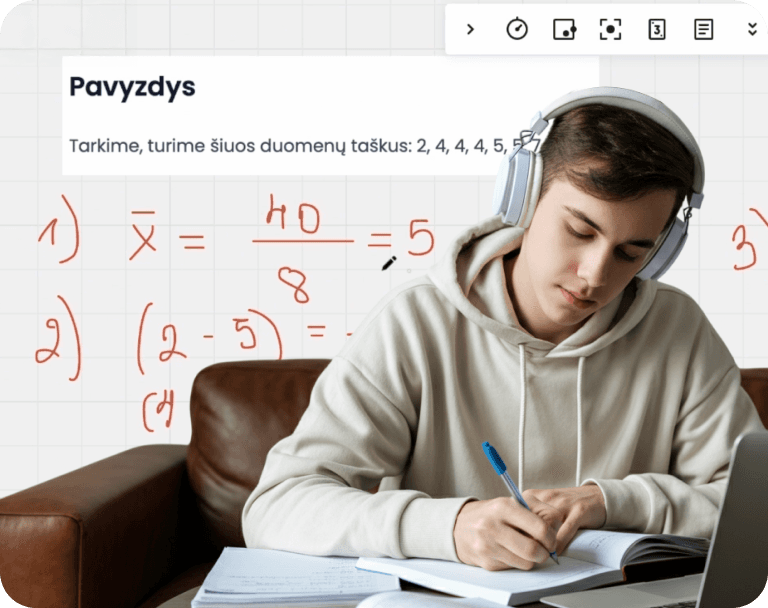 Namų darbų pagalba iliustracija